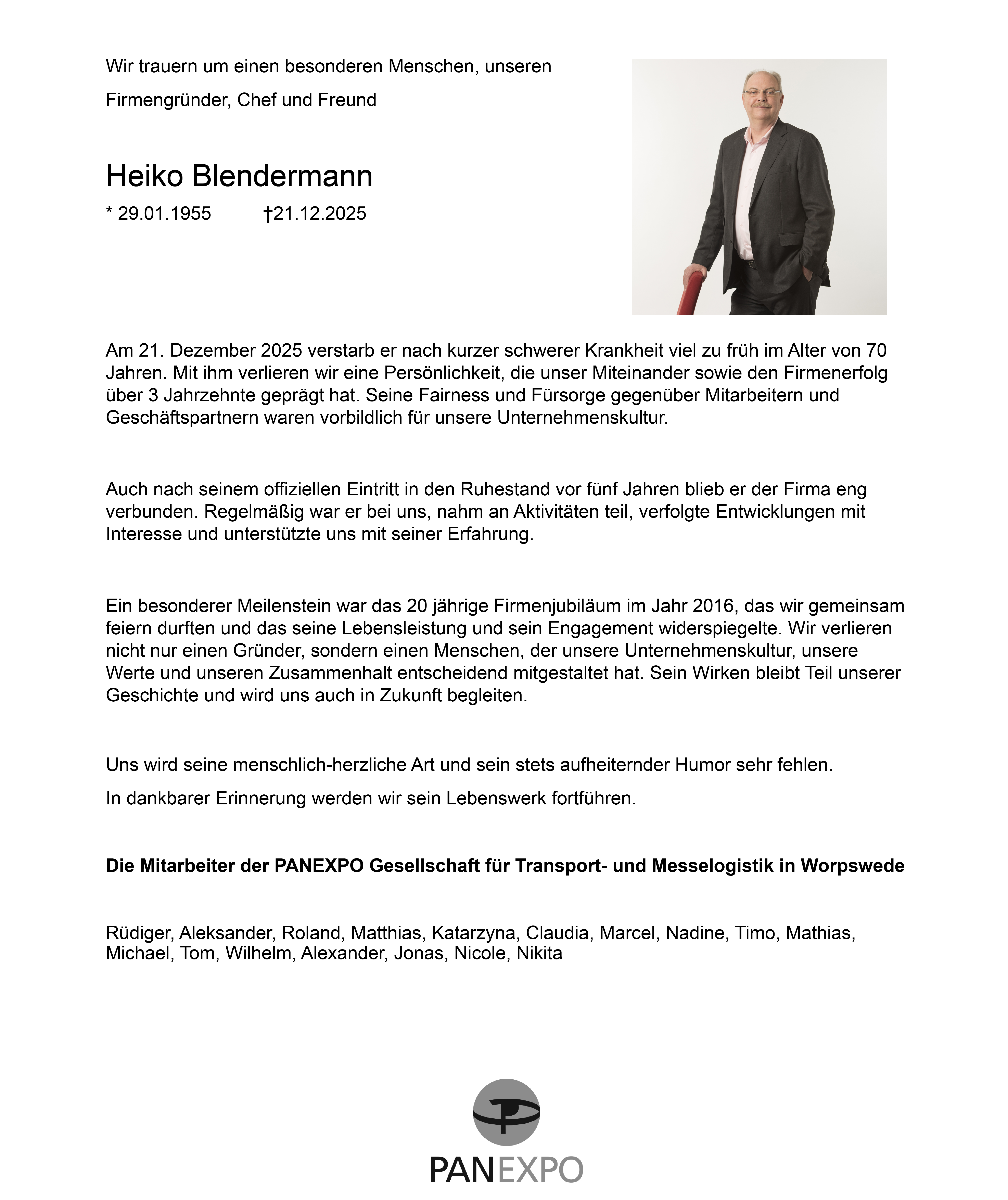 Nachruf Heiko
