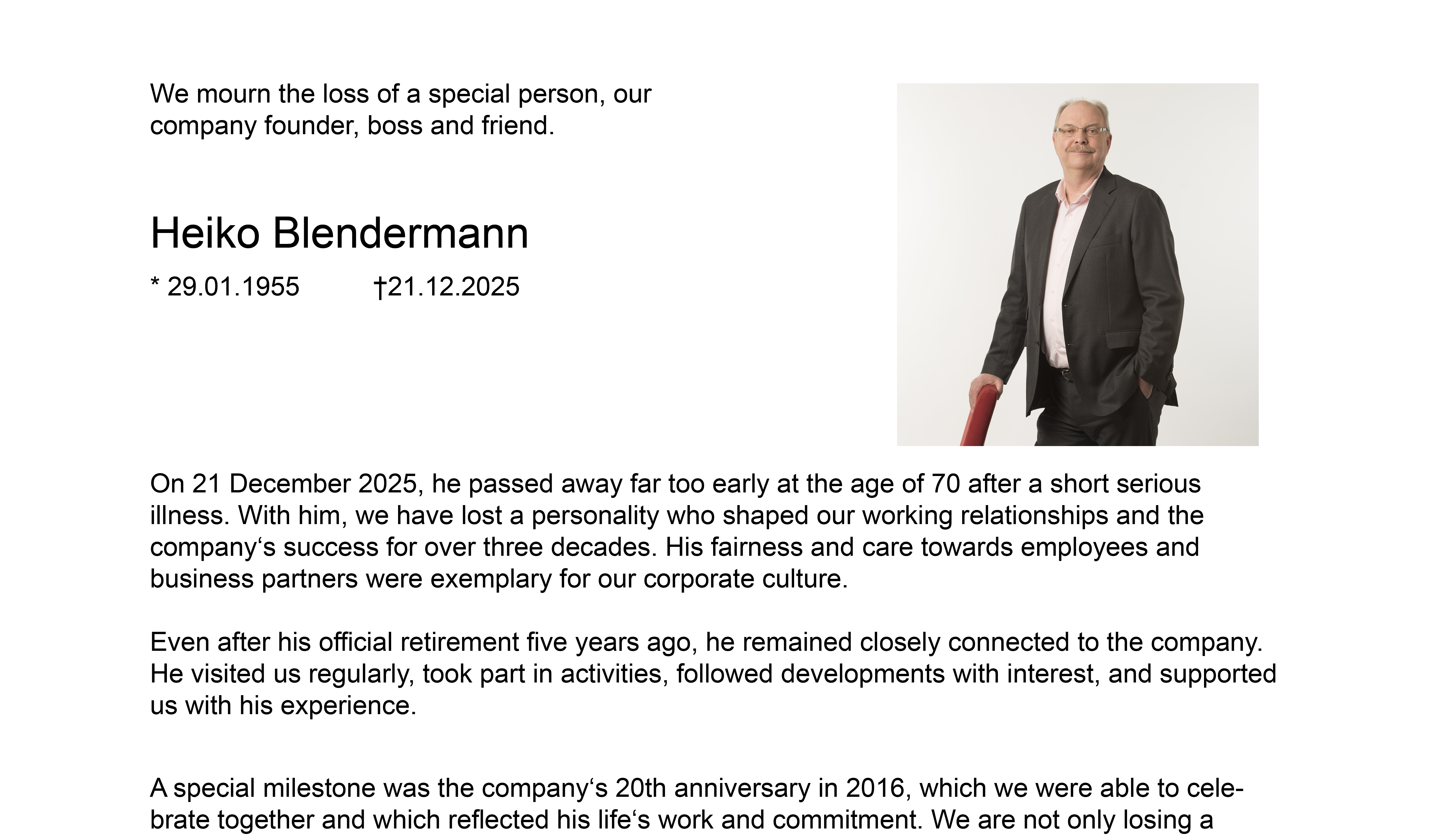 obituary Heiko klein